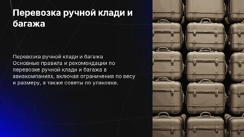 перевозка ручной клади и багажа