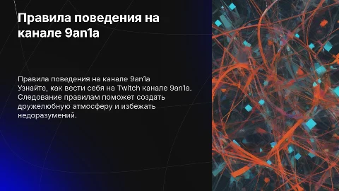 Правила поведения на Twitch канале 9an1a