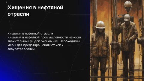 хищения в сфере нефтяной промышленности