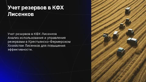 Учет резервов и анализ их использования в КФХ Лисенков