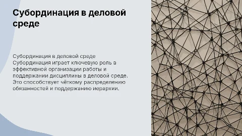 Вопросы субординации в деловой сфере