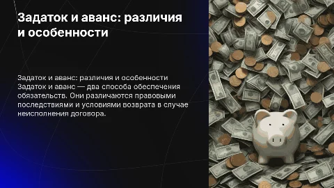 Задаток и его отличие от аванса