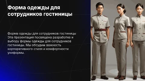 Презентация формы одежды для сотрудников гостиницы