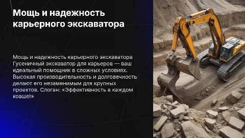 Реклама экскаватора карьерный гусеничный: мощь и надежность
