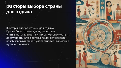 Факторы при выборе страны для путешествия