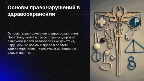 Основные понятия и виды правонарушений в здравоохранении