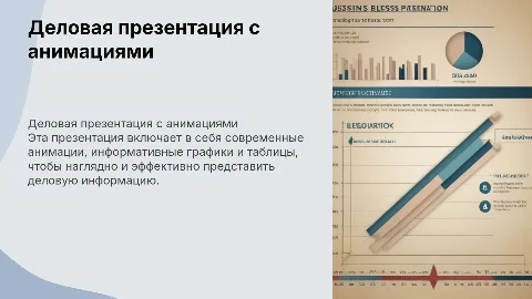 Деловая презентация с анимациями, графиками и таблицами