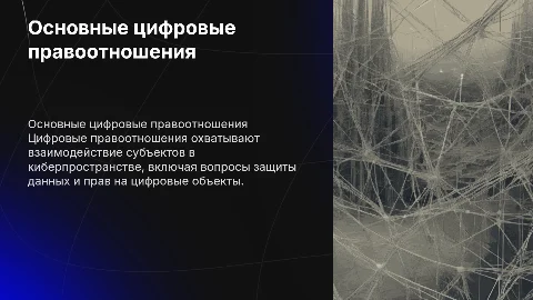 Основные цифровые правоотношения