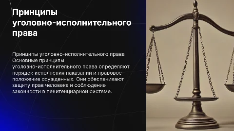 Принципы уголовно-исполнительного права