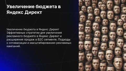 Увеличение бюджета в Яндекс Директ для B2C продаж