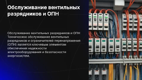 техническое обслуживание вентильных разрядников и опн