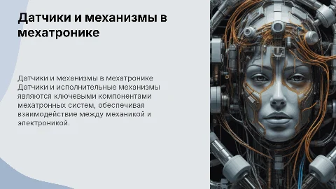 Датчики и исполнительные механизмы в мехатронике