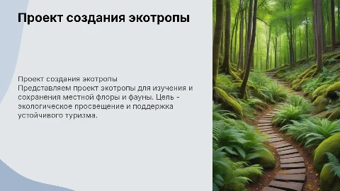 проектная идея по созданию экотропы