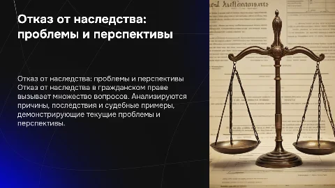 Отказ от наследства в гражданском праве: проблемы и перспективы