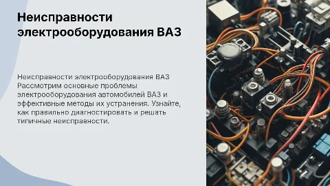 Основные неисправности электрооборудования и методы их устранения ваз