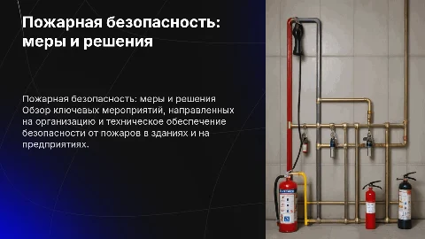 Организационно-технические мероприятия по пожарной безопасности