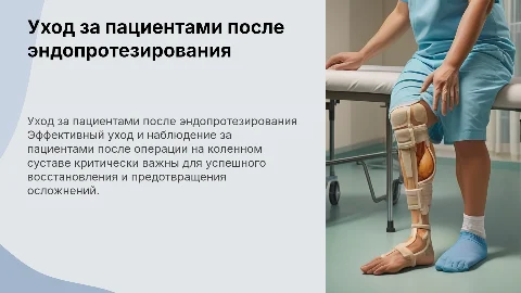 Уход и наблюдение за пациентами после эндопротезирования колена