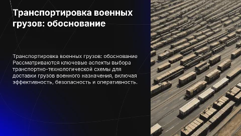 Обоснование транспортно технологической схемы доставки грузов