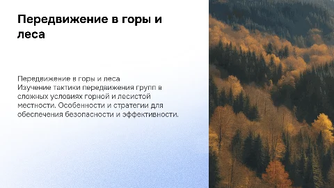 Тактика передвижения групп в горной и лесистой местности