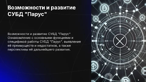 Основные возможности СУБД "Парус": Преимущества и недостатки