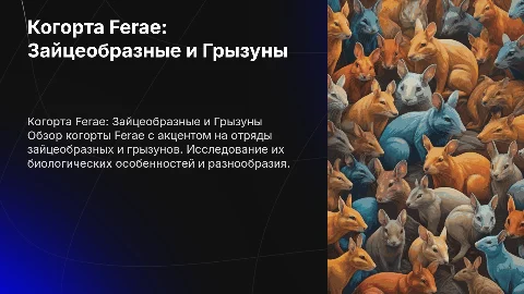Когорта Ferae: Зайцеобразные и Грызуны — Презентация