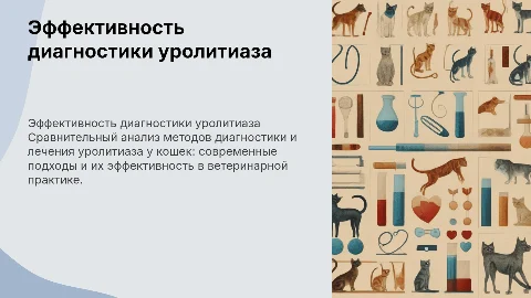 Сравнительный анализ диагностики и лечения уролитиаза у кошек