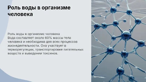 Роль воды в организме человека