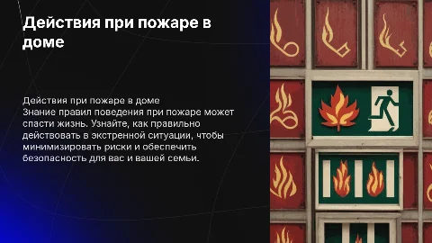действия при пожаре в вашем доме