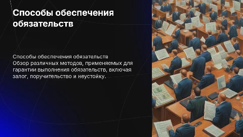 Способы обеспечения исполнения обязательств
