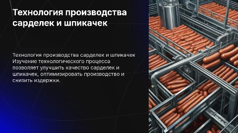 Презентация по применению технологического процесса сарделек
