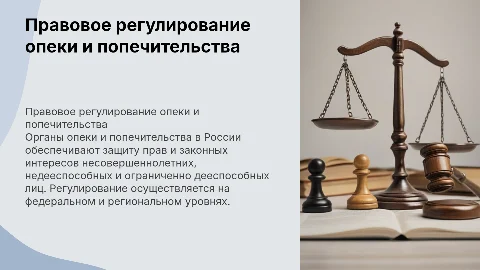 Правовое регулирование органов опеки и попечительства в РФ
