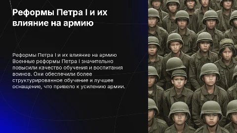 Влияние военных реформ Петра I на обучение воинов