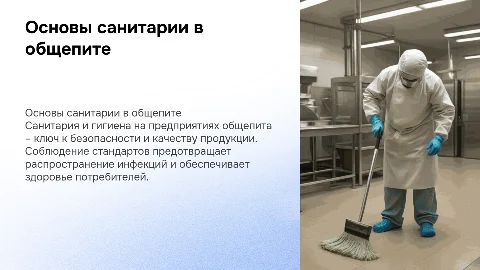 Основы санитарии и гигиены на предприятиях общественного питания