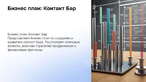 Бизнес план по тема контакт бар