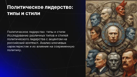 Презентация на тему политическое лидерство и его стили