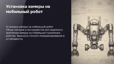 Установка крепежа камеры для мобильного робота