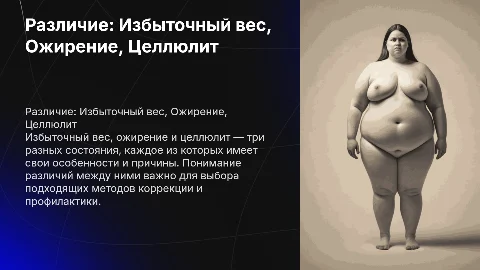 Различие в понятиях избыточный вес ожирение и целлюлит