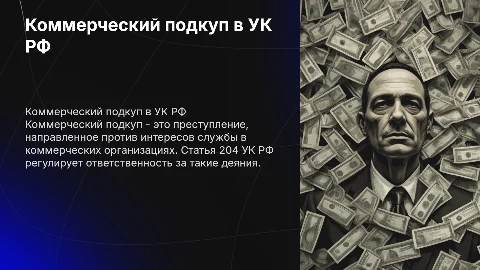 Коммерческий подкуп в УК РФ: Глава 23 и статья 204