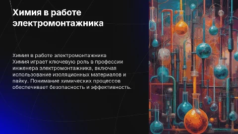 химия в профессии инженера электромонтажника