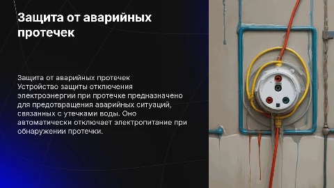 презентация устройство защиты отключения электроэнергии при протечке