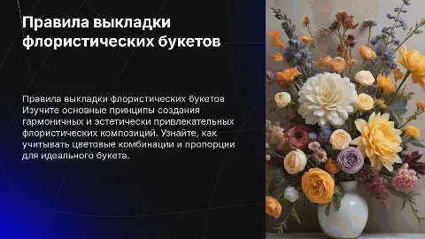 Правила выкладки флористических букетов