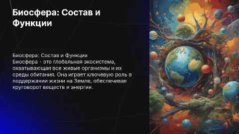 Биосфера- глобальная экосистема, её состав и функции