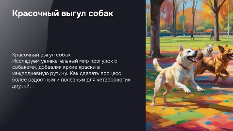 выгул собак красочный