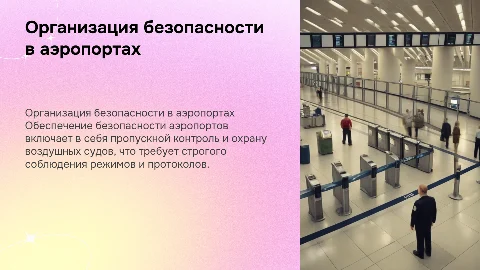 Организация пропускного режима в аэропортах и охрана судов