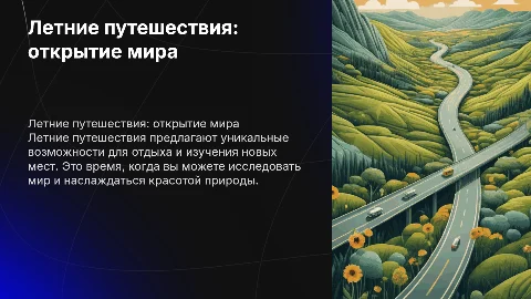 Путешествие летом на английском языке