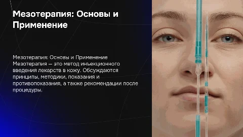 Мезотерапия: Определение, принципы и методики
