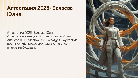 Аттестация 2025: менеджер по персоналу Балаева Юлия