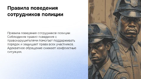 Правила поведения сотрудников полиции с правонарушителями