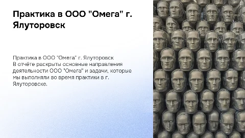 Отчёт по практике в ООО "Омега" в г. Ялуторовске