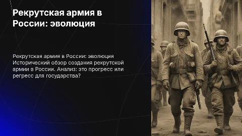 Создание рекрутской армии в России: прогресс или регресс
